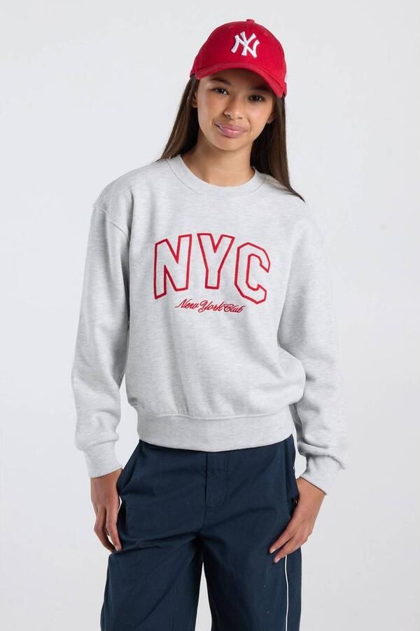 America Today sweater met tekstprint grijs
