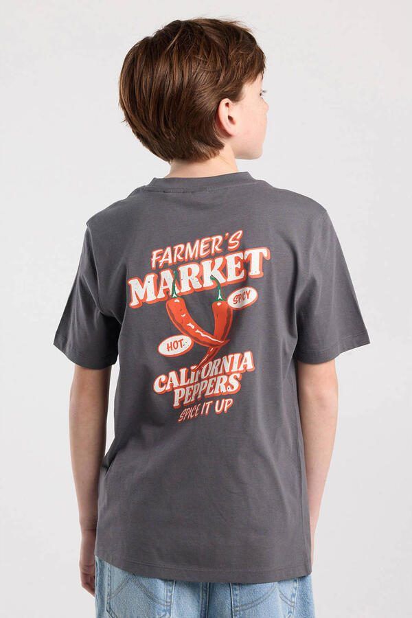 America Today T-shirt met backprint antraciet - Foto 3