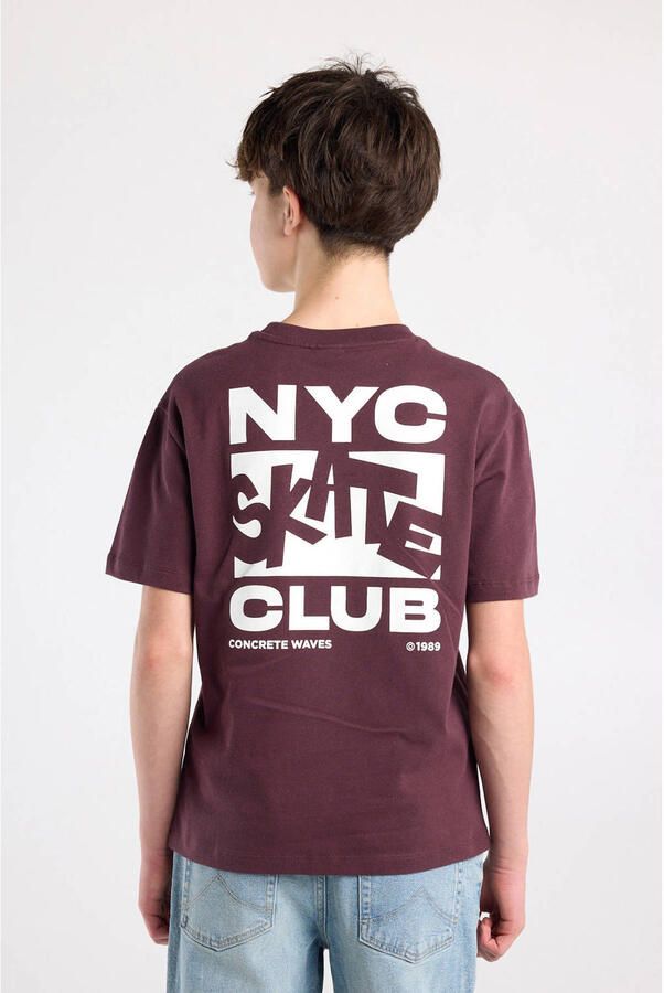 America Today T-shirt met backprint donkerrood - Foto 2