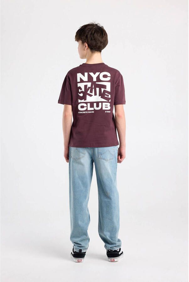 America Today T-shirt met backprint donkerrood - Foto 3