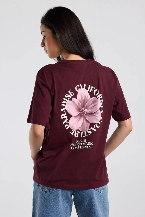 America Today T-shirt met backprint donkerrood - Foto 2