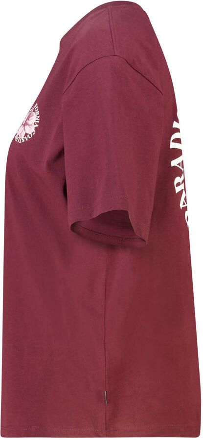 America Today T-shirt met backprint donkerrood - Foto 3
