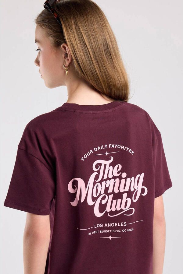 America Today T-shirt met backprint donkerrood - Foto 2