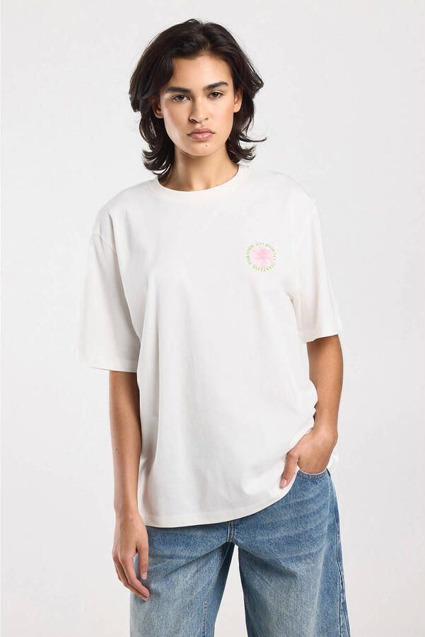 America Today T-shirt met backprint ecru