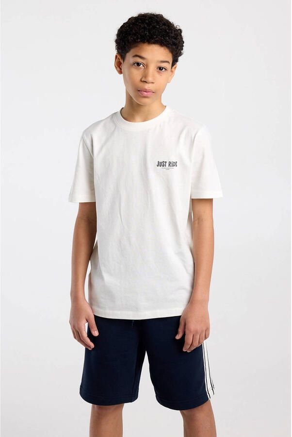 America Today T-shirt met backprint ecru