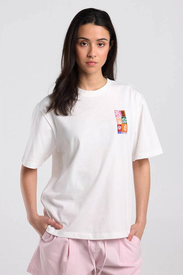America Today T-shirt met backprint ecru