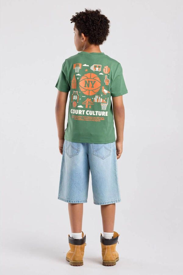 America Today T-shirt met backprint groen - Foto 2