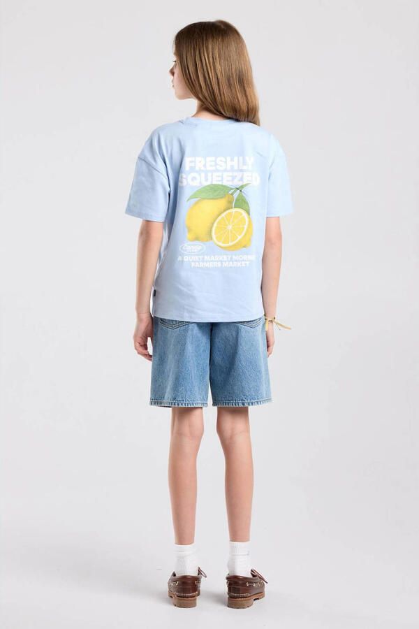 America Today T-shirt met backprint lichtblauw - Foto 2