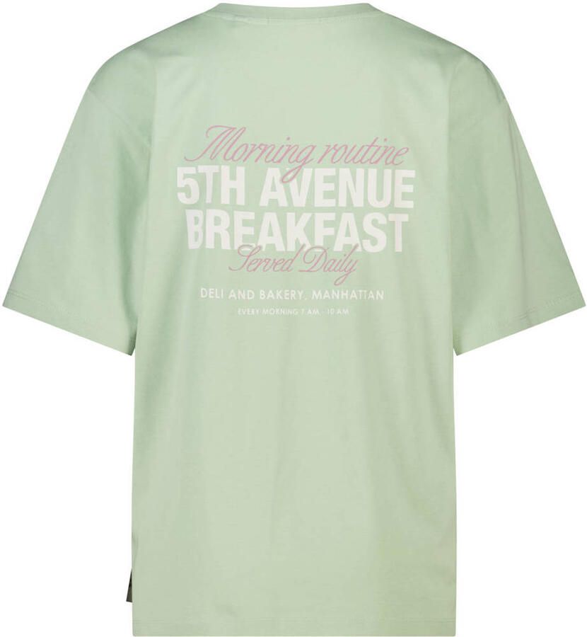 America Today T-shirt met backprint lichtgroen - Foto 2