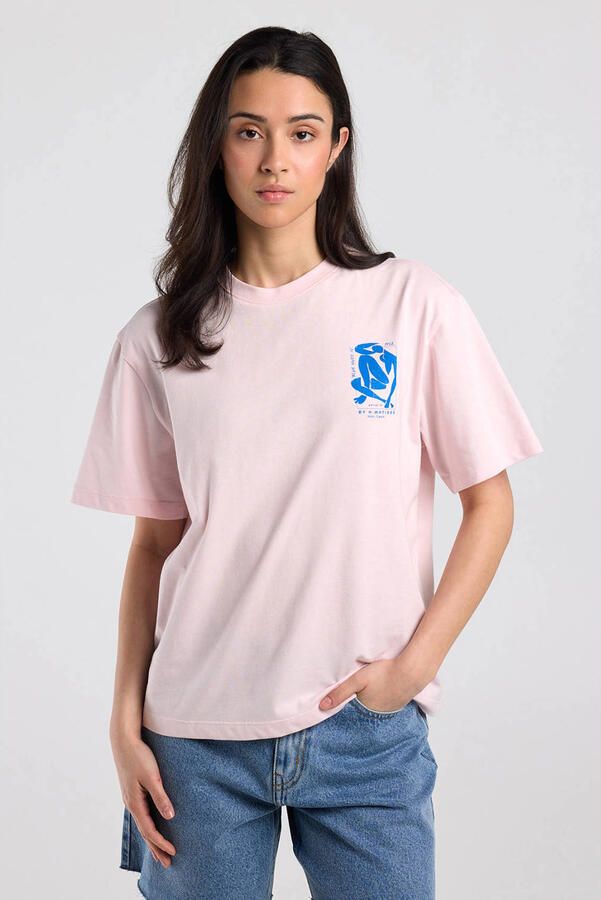 America Today T-shirt met backprint lichtroze