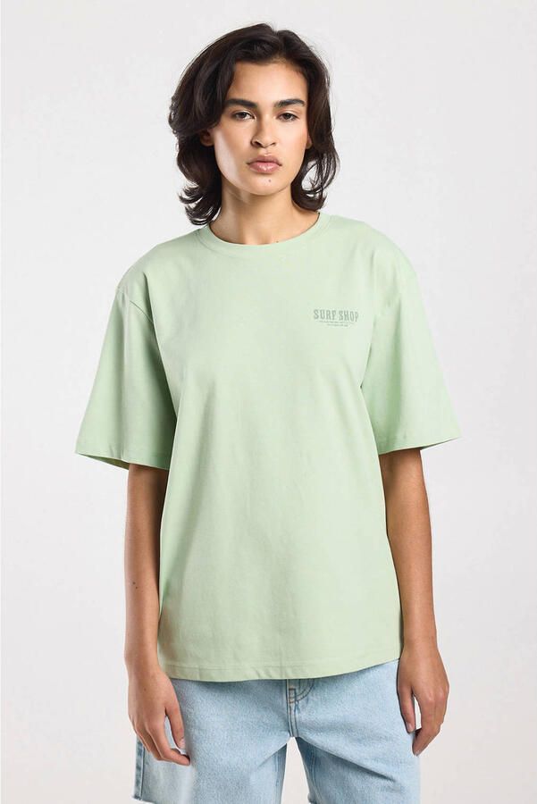 America Today T-shirt met backprint mintgroen