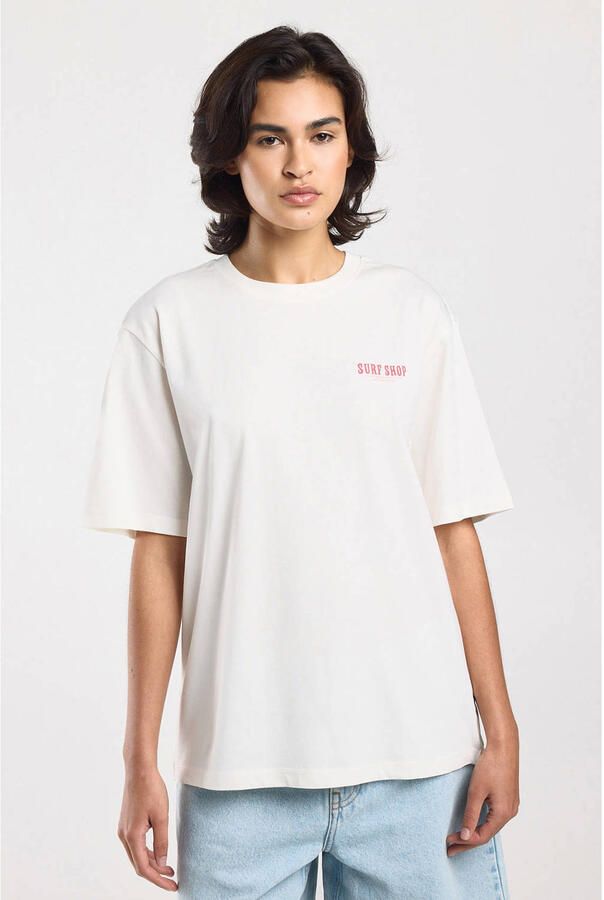 America Today T-shirt met backprint wit