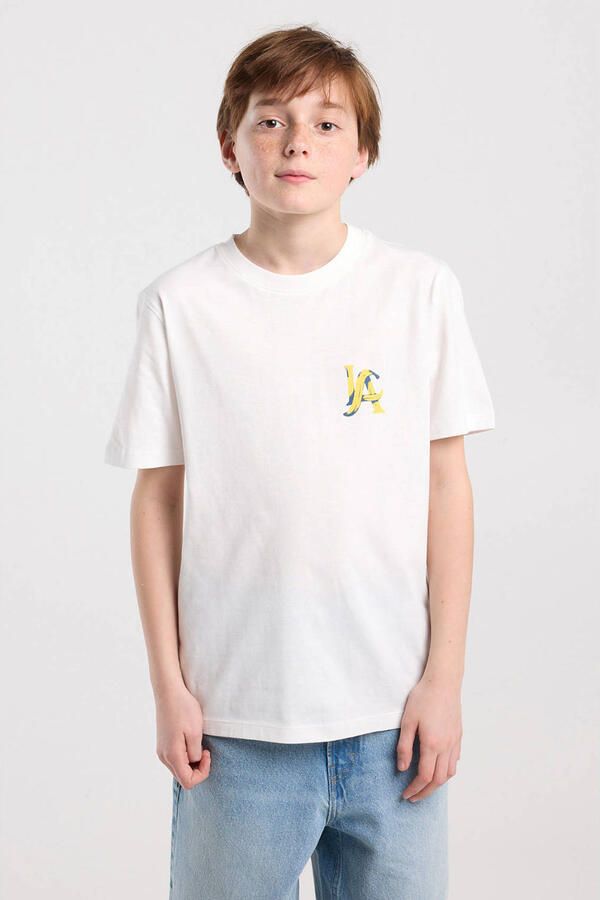 America Today T-shirt met backprint wit