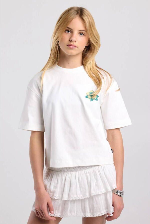 America Today T-shirt met backprint wit