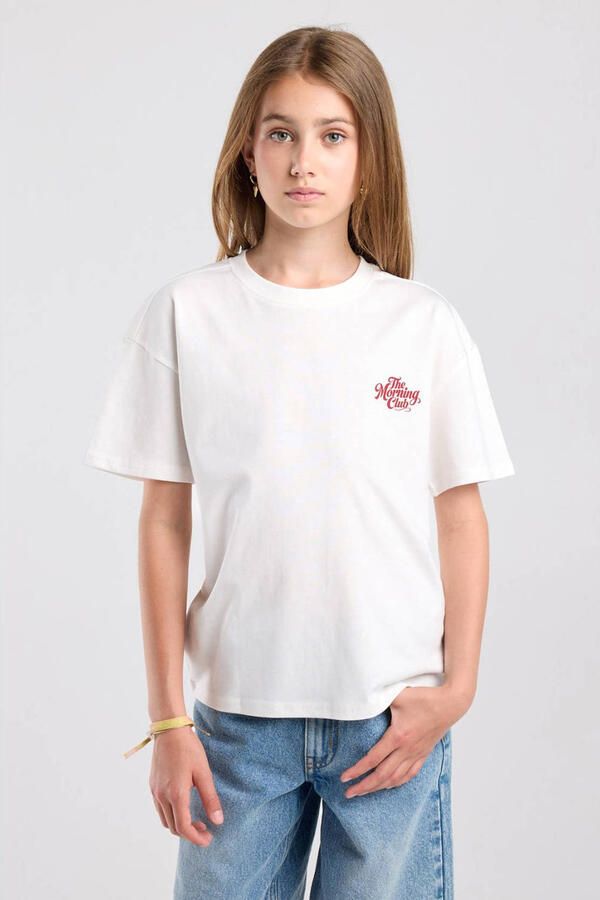 America Today T-shirt met backprint wit