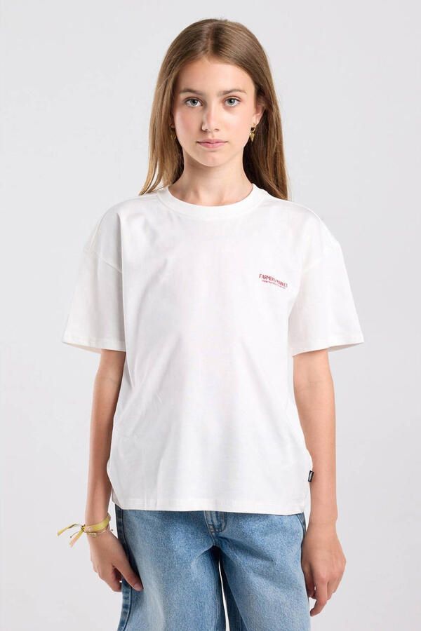 America Today T-shirt met backprint wit