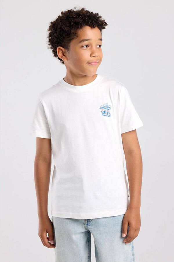 America Today T-shirt met backprint wit