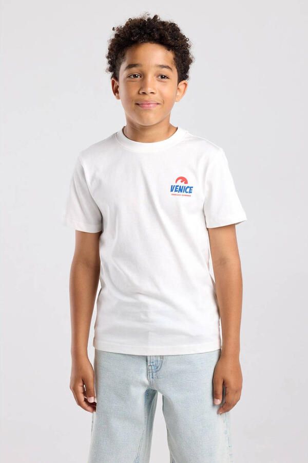 America Today T-shirt met backprint wit