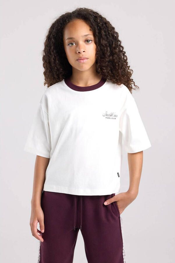America Today T-shirt met backprint wit