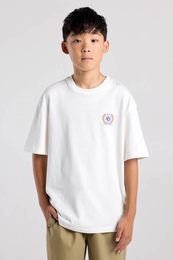 America Today T-shirt met backprint wit