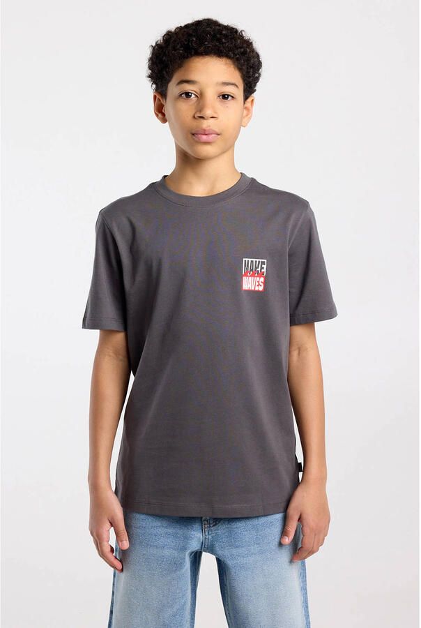 America Today T-shirt met backprint zwart