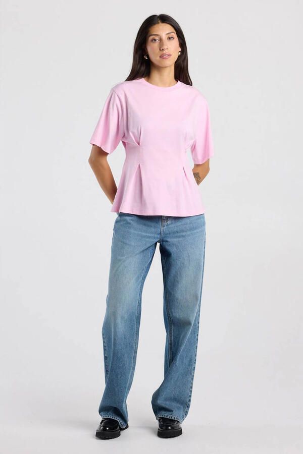 America Today T-shirt met plooien roze - Foto 2