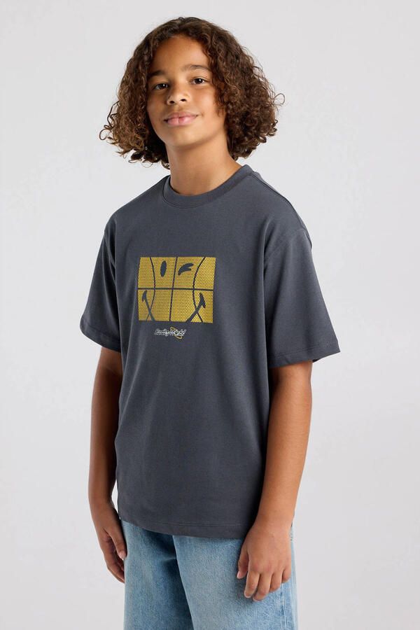 America Today T-shirt met print antraciet