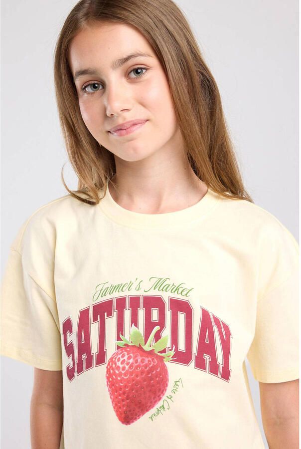 America Today T-shirt met print lichtgeel - Foto 2