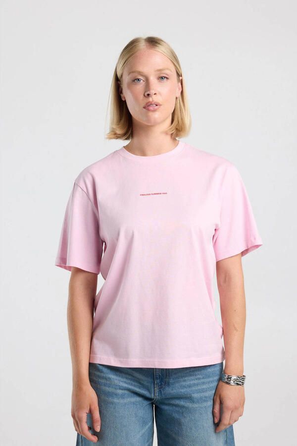 America Today T-shirt met print lichtroze