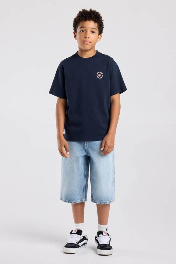 America Today T-shirt met tekst donkerblauw