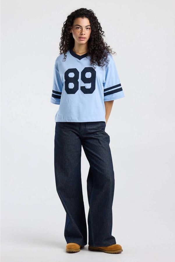 America Today T-shirt met tekst lichtblauw - Foto 3