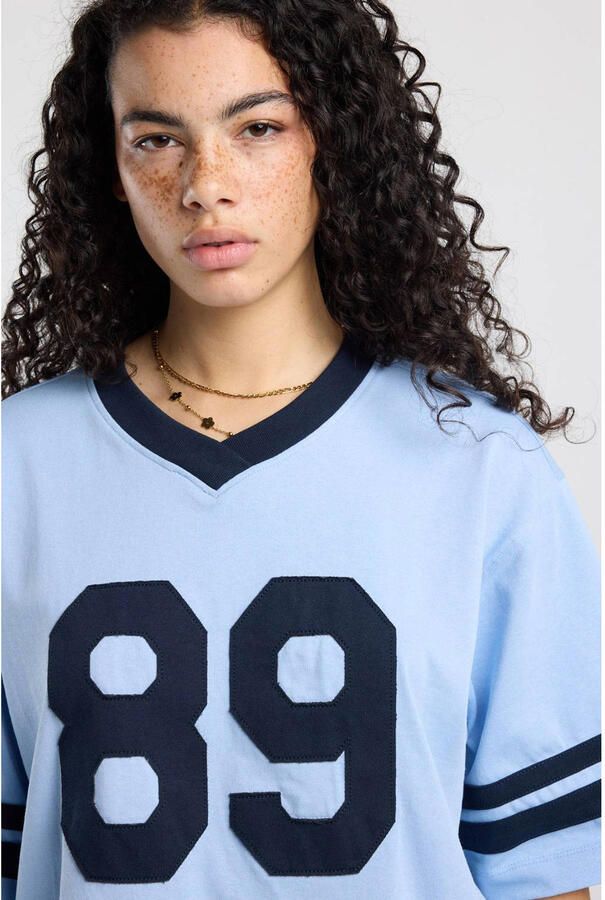 America Today T-shirt met tekst lichtblauw - Foto 2