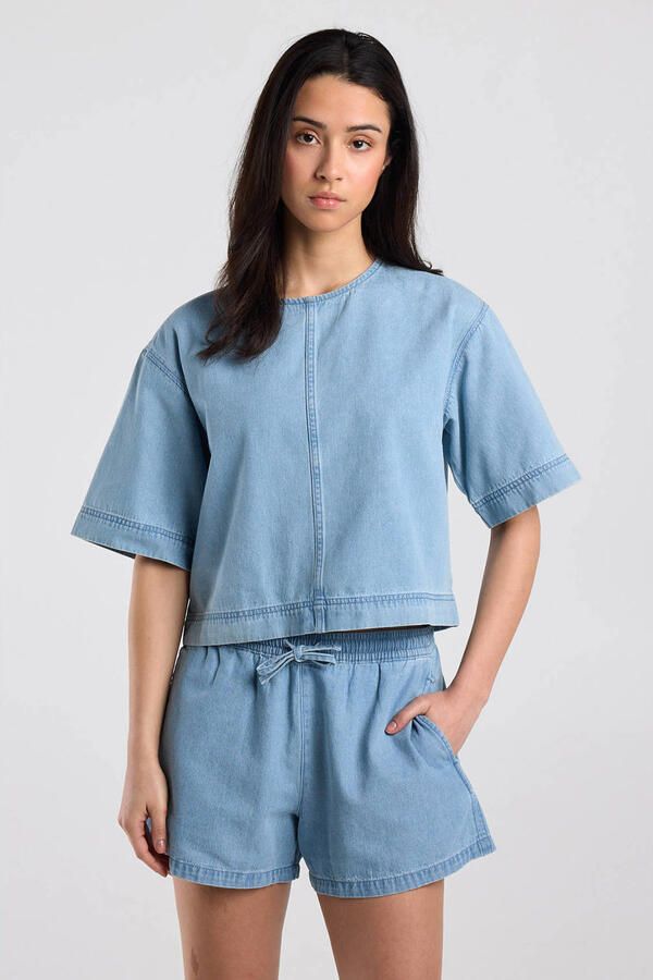 America Today top light blue denim