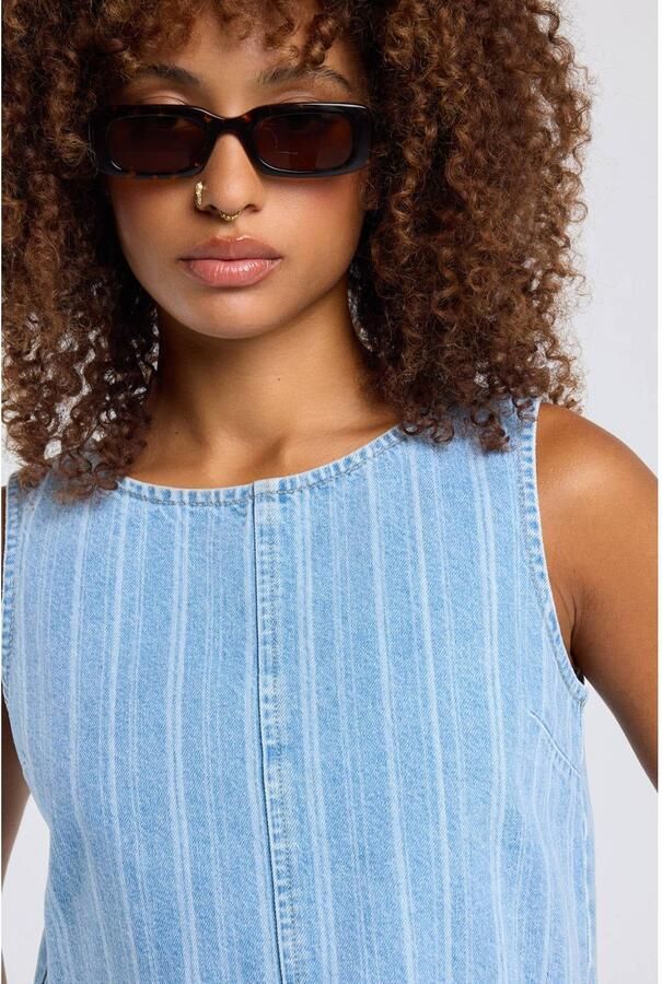 America Today top met krijtstreep blauw - Foto 2