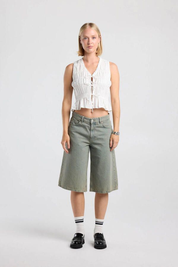 America Today top met peplum en smockwerk ecru - Foto 3