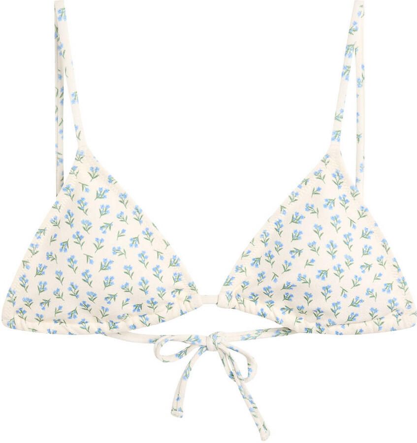 America Today voorgevormde triangel bikinitop Amber ecru lichtblauw