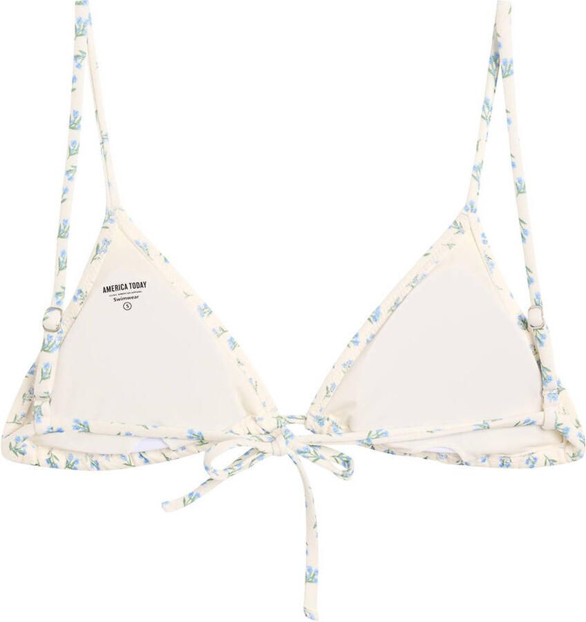 America Today voorgevormde triangel bikinitop Amber ecru lichtblauw - Foto 2