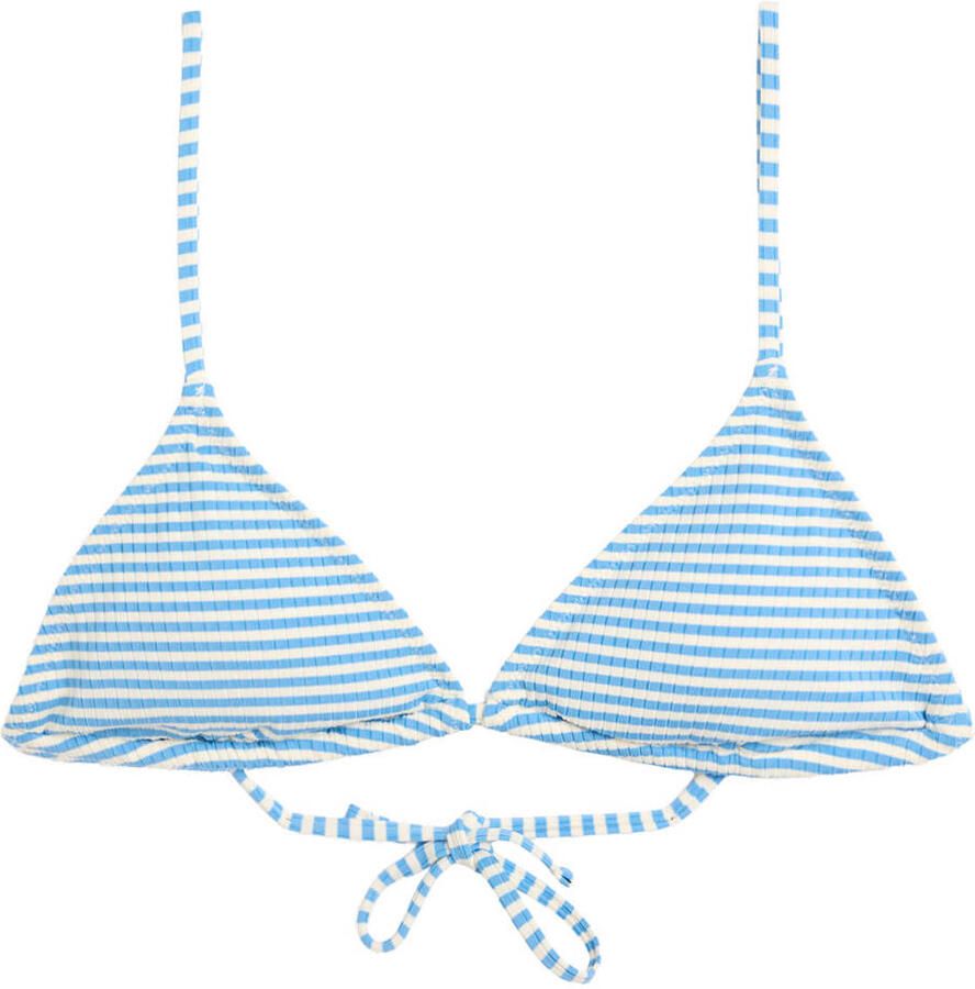 America Today voorgevormde triangel bikinitop Amber lichtblauw wit