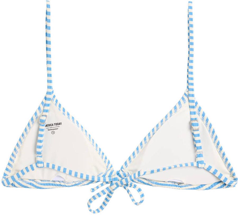 America Today voorgevormde triangel bikinitop Amber lichtblauw wit - Foto 2