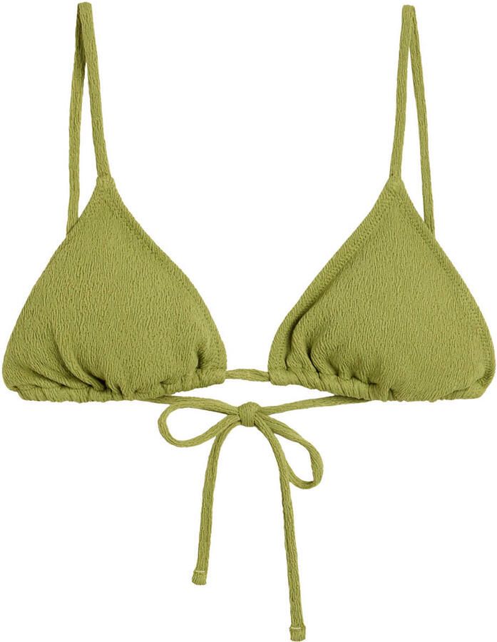 America Today voorgevormde triangel bikinitop Amber met textuur olijfgroen