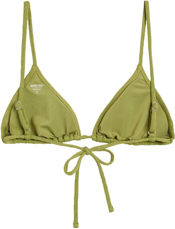 America Today voorgevormde triangel bikinitop Amber met textuur olijfgroen - Foto 2