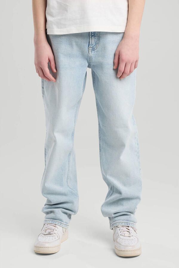 America Today waist loose fit jeans light blue denim