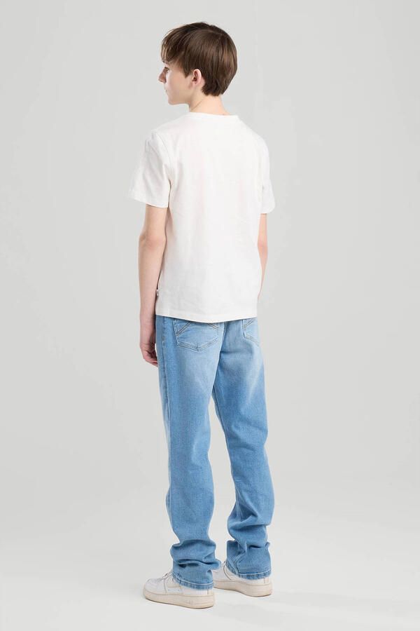 America Today waist straight leg jeans light blue denim - Foto 2