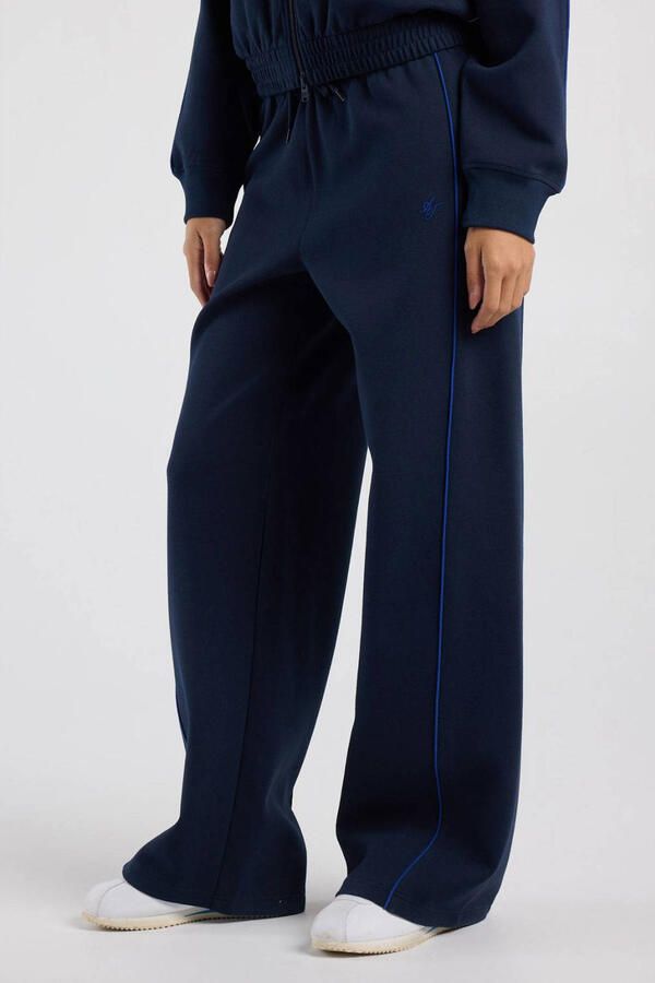 America Today wide leg broek donkerblauw