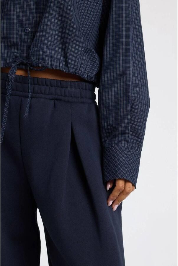 America Today wide leg broek donkerblauw