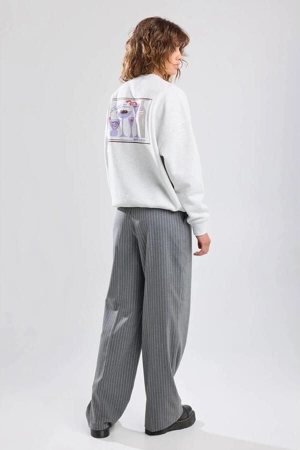 America Today wide leg broek lichtgrijs - Foto 2