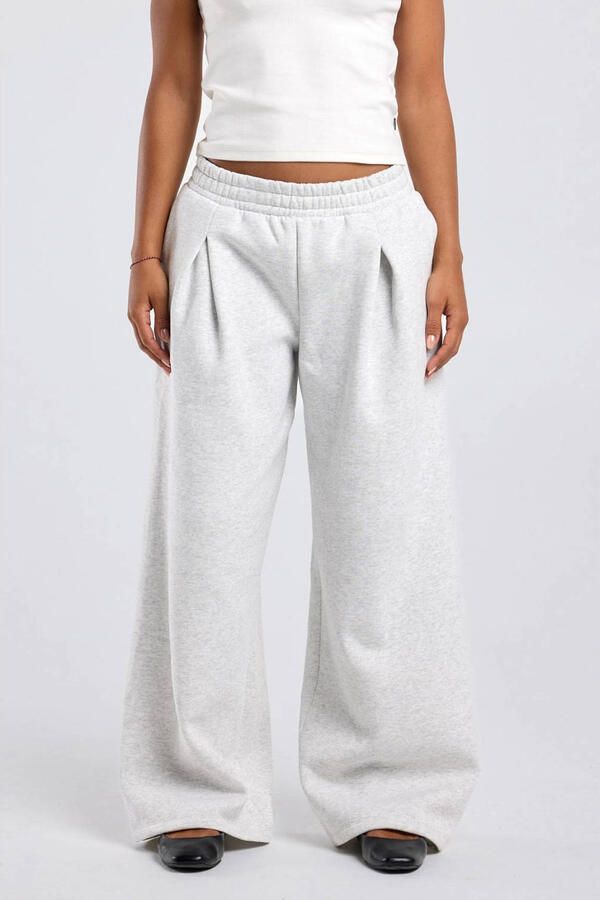 America Today wide leg broek lichtgrijs