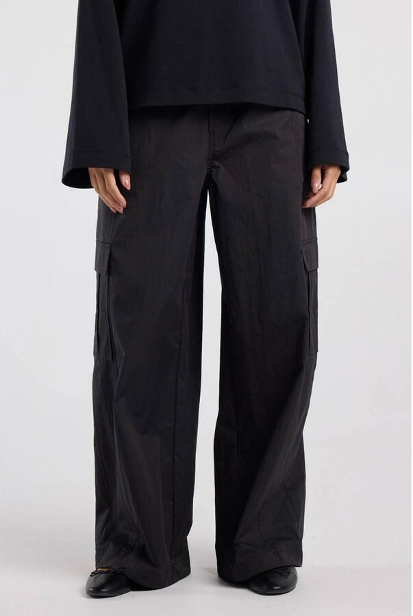 America Today wide leg cargobroek zwart