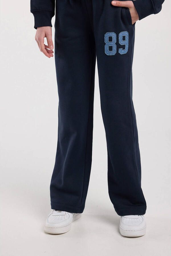 America Today wide leg casual broek donkerblauw