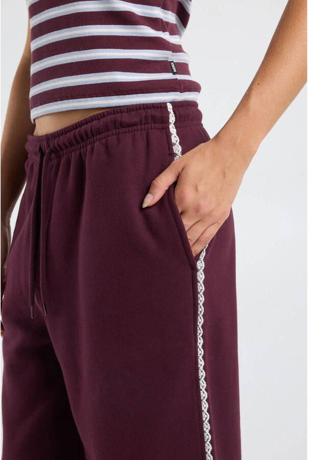 America Today wide leg casual broek met ruches donkerrood - Foto 2